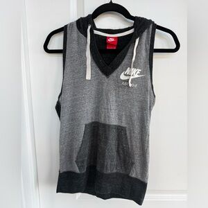Nike Dark Gray and Light Gray Knit Tank with Hoodie